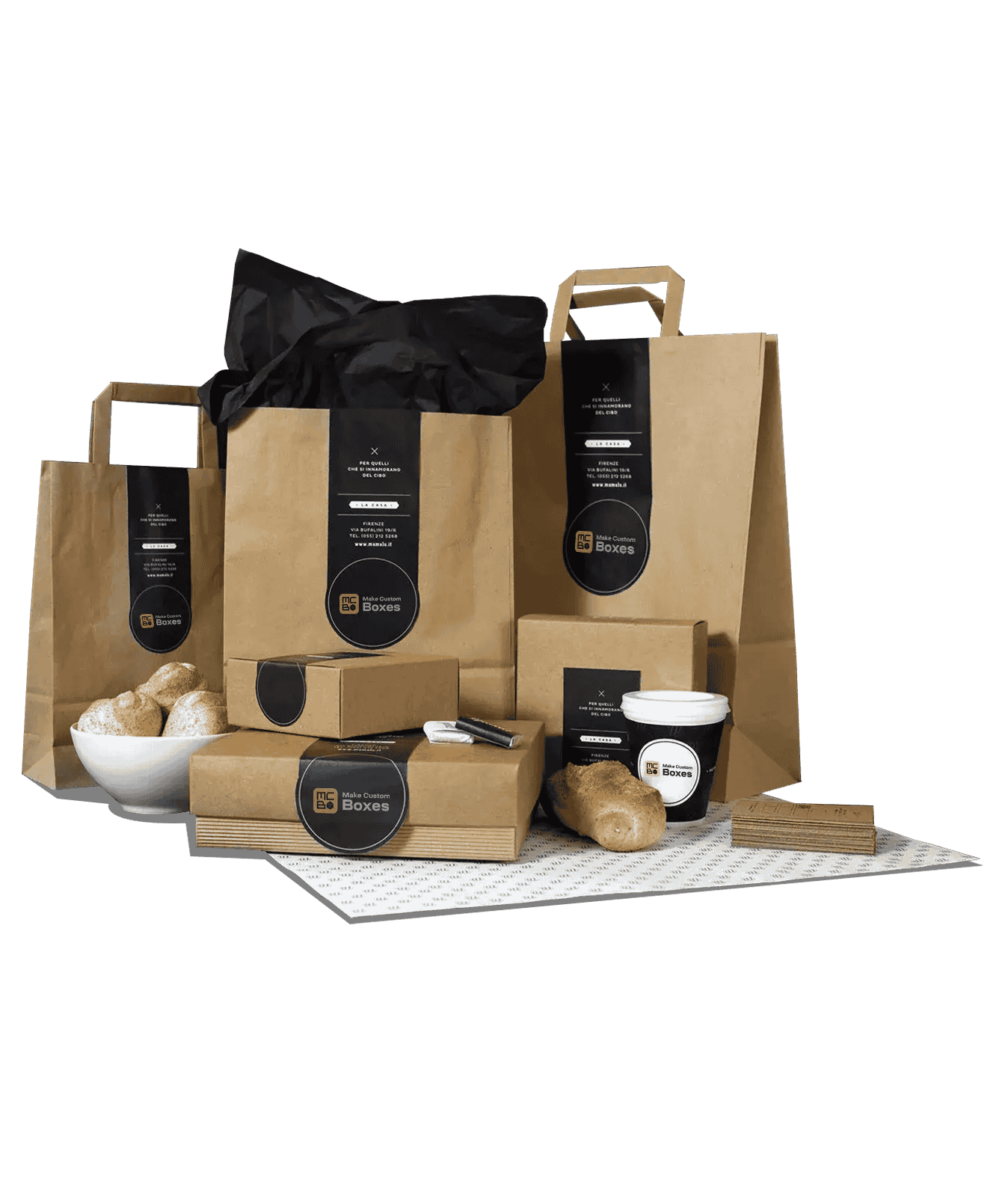 Eco-friendly kraft paper packaging for food and retail products